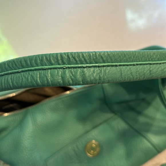 Isaac Mizrahi Leather Turquoise Hobo Shoulder Bag - Picture 13 of 15